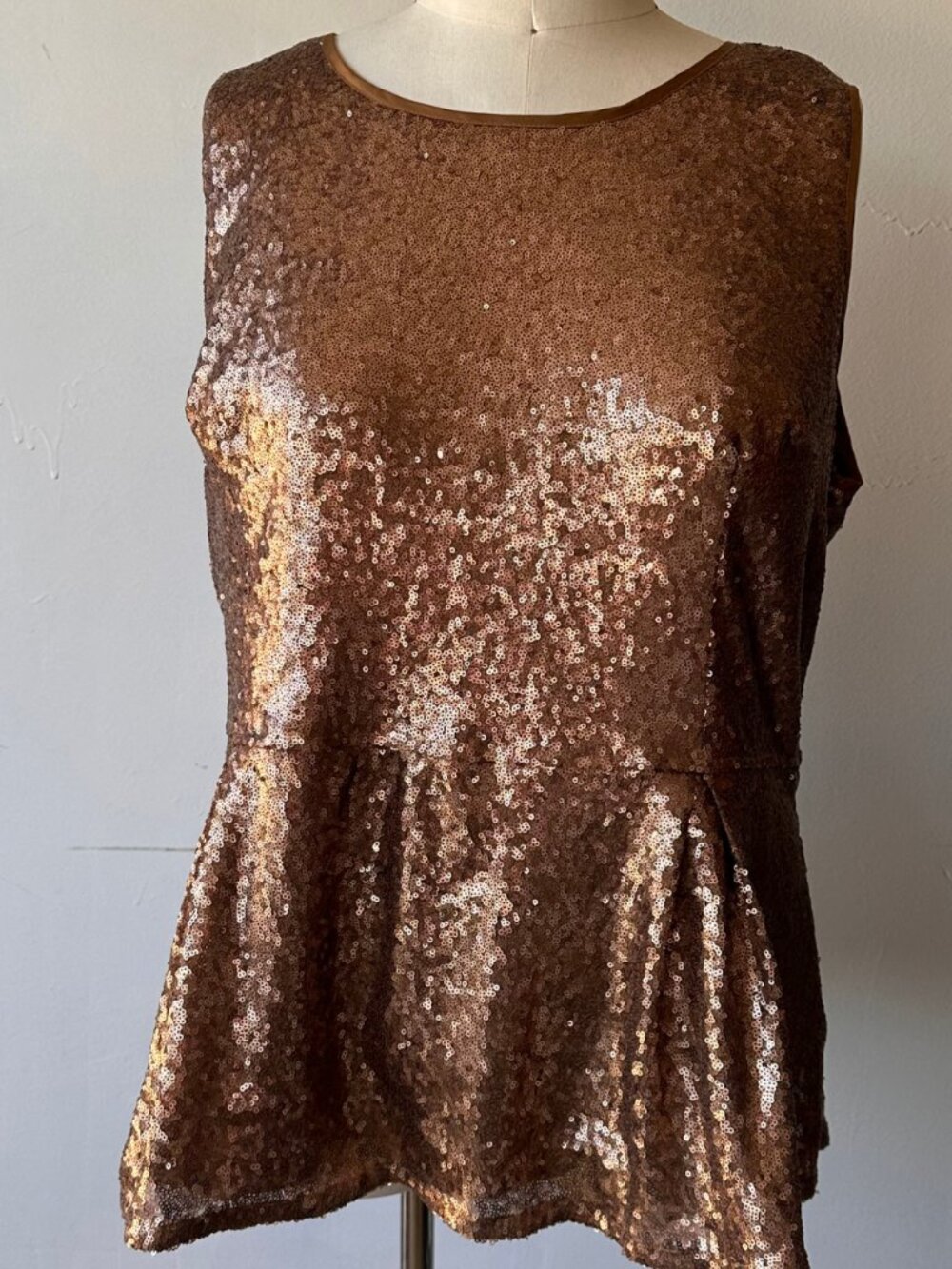 eShaki Gold Sequin Peplum Top 3X